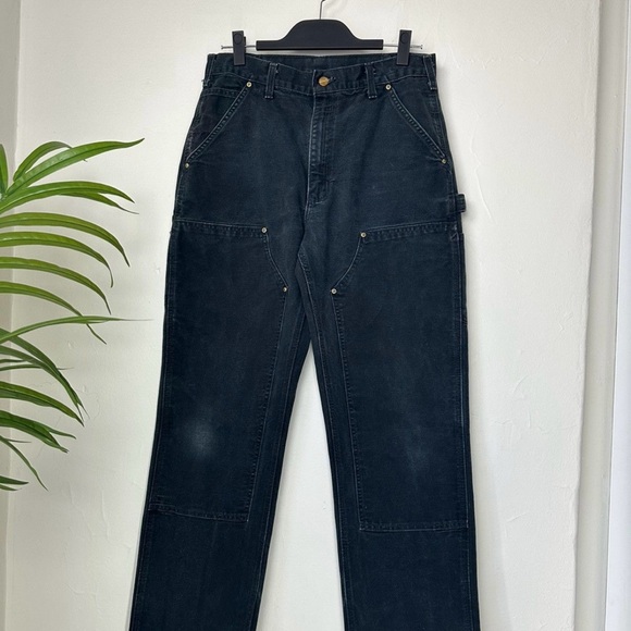 Perfect faded black Carhartt double knee pants